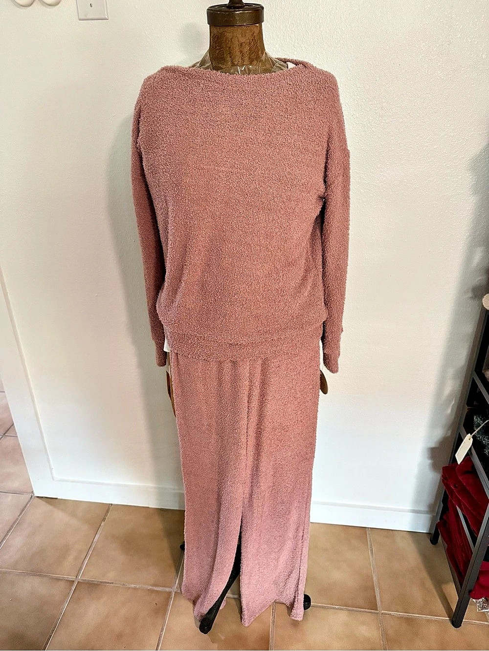 NWT Chenault Cozy Knit Two-Piece Loungewear Set in Pink Size M & L